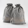 Customized Gray Cotton Linen Drawstring Dust Jewelry Pouch Organic Cotton Gift Makeup Cosmetic Dust Bag