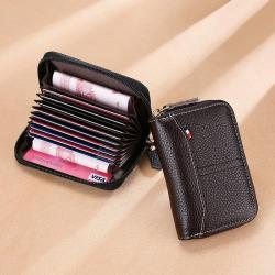New Minimalist Organ Wallet Leather Wallets For Men & Women Credit Card Holder Zipper Around Money Clip Business Wallet