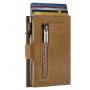 Customized Leather Aluminum Holder Card Holder Men Zipper Coin Purse Rfid Credit Card Holder Pop Up Wallet
