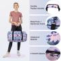 2021 2pcs waterproof Weekender Bags for Women Gym Travel Tote Bag with Shoe Compartment Large Floral Carry on Travel Duffel Bags