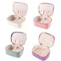 ZR590 Custom Logo Printed Small Travel Jewelry Box Popular Gift Leather Ring Earring Necklace Boxes Creative Storage Case