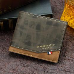 ZWY279 New Hot Gold Printed Hinge Men Short Wallet Wholesale PU Lightweight Frosted Card Case Daily Business Simple Money Clip