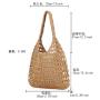 2024 New summer style women's straw shoulder bag hollow simple tote bag seaside beach large capacity bag for women