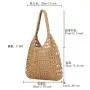 2024 New summer style women's straw shoulder bag hollow simple tote bag seaside beach large capacity bag for women