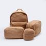 Keymay RTS Stock Fast Shipping Embroidery Chenille Letter Patches Cosmetic Bag Teddy Patch Letters Teddy Makeup Bag Fluffy Bag