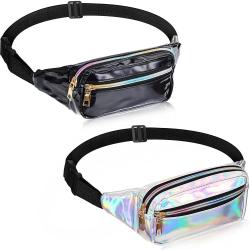 Gelory Outdoor Activities Hiking Shiny PU Laser Fanny Pack Travel Waterproof Holographic Waist Bags for Women