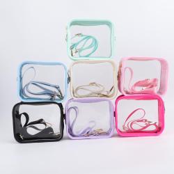Keymay Popular Detachable Adjustable Shoulder Strap Gold Hardware Clear Shoulder Bag Clear Bag Stadium Approved Clear Crossbody