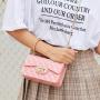 2024 Women's New Fashion Double-Hole Diamond Chain Jelly Bag Fresh Sweet Small Square Cross-Border Shoulder Bag Lady Style