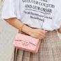 2024 Women's New Fashion Double-Hole Diamond Chain Jelly Bag Fresh Sweet Small Square Cross-Border Shoulder Bag Lady Style