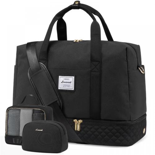 LOVEVOOK 35L 45L large Carry on Overnight Bag with Toiletry shoe Bag for Women gym weekender Hospital Travel Duffel luggae Bag