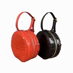 2020 Trendy Genuine Crocodile Leather Round Circle Bag Luxury Women Handbag
