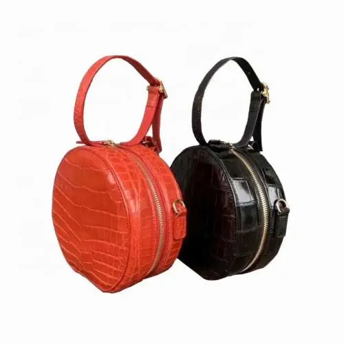 2020 Trendy Genuine Crocodile Leather Round Circle Bag Luxury Women Handbag