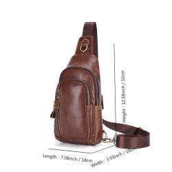 2024 Customized Logo Genuine Leather Chest Bag For Men Shoulder Messenger Purse