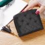 2024 popular design mini small wallet women short wallets pu leather zipper cute coin purse student embroidery wallet