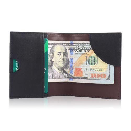 Factory direct genuine leather men wallet card holder rfid blocking leather bifold card holder wallet