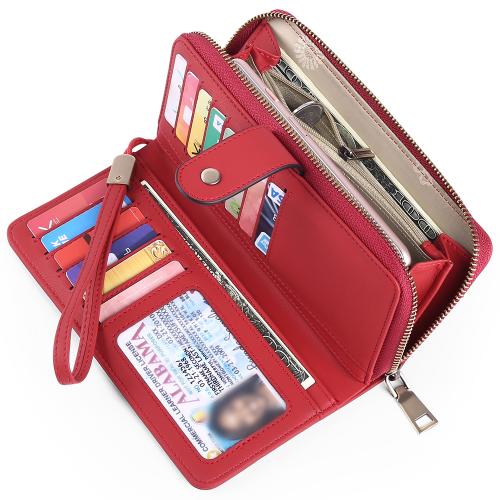 New Women's Long Wallet RFID Multifunctional Women's Wallet Card Holder PU Leather Clutch