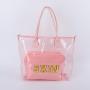 Kreymay 10 Color Stock Wholesale Women Fashion Handbags Shoulder Beach Bag Custom Printing Clear Transparent Pvc Tote Bag