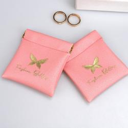 Custom Emboss Logo Tight Close PU Leather Jewelry Pouch With Magnet Leather Earring Necklace Bracelet Jewelry Bag