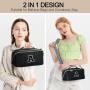 Custom Luxury Makeup Bag Letter patch woven embossed 2 in 1 design crossbody and travel cosmetic bag with strap