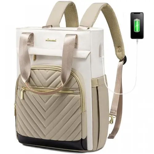 LOVEVOOK 2023 Trendy New Style Travel Work College Backpack Convertible Business Tote Daypack with USB Laptop Backpack for Women