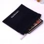 Custom Logo Printing Velvet Zipper Purse Cosmetic Lipstick Storage Bag Velvet Makeup Zipper Pouch