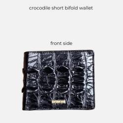 Carteras Billeteras Custom Made Classic Luxury Genuine Crocodile Skin Leather Man Short Bifold Wallets