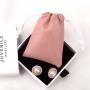 Hot Sale Custom Logo Emboss Pink Pu Leather Drawstring Bag Sunglasses Power Bank Waterproof Leather Pouch