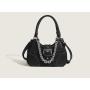 HR345 INS Dumplings Sweet Cool Lacquer Leather Underarm Bag Women's New Fashion Metal Chain Spicy Girl Versatile Shoulder Bag