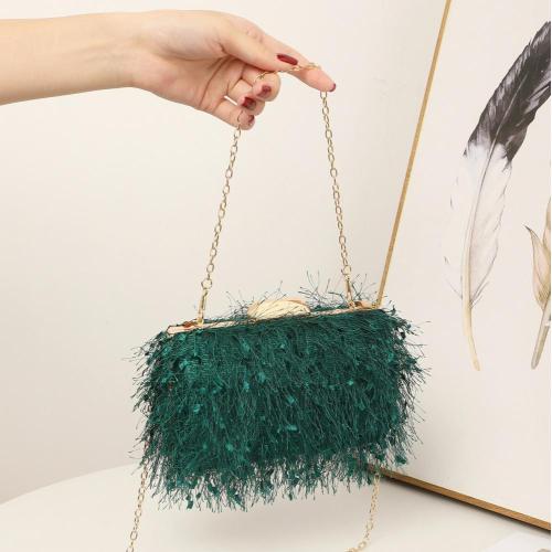 Dacron Texture Hand-made Feather Cover Sense of Design Women Evening bags Clutch Bag Hard Case