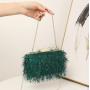 Dacron Texture Hand-made Feather Cover Sense of Design Women Evening bags Clutch Bag Hard Case