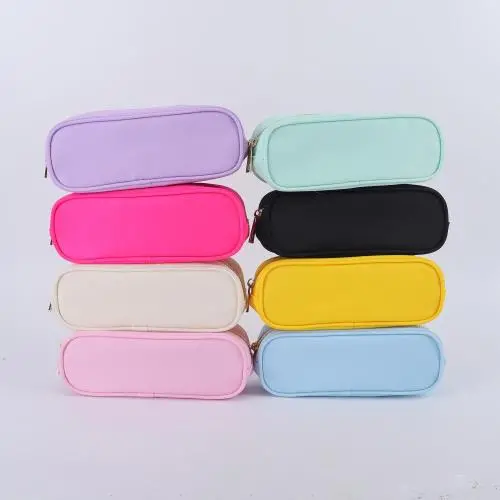 Keymay Customized Colors Embroidery Logo Waterproof Pencil Bag Kids Pencil Pouch Nylon Pencil Case