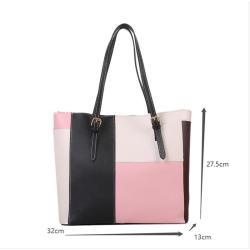 Gelory Customized Fashion Patchwork Women's Handbags Large Capacity Women Tote Bags PU Leather Underarm Shoulder Bags