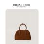 New fashion trend Dinner bag  Faux suede hand bags  pure color simple large capacity luxury handbags for women