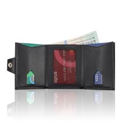 Factory wholesale genuine leather men wallet rfid blocking trifold wallet pure leather wallet