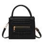 2024 new ladies handbag fashion shoulder armpit women's bag leisure large capacity solid color crocodile print crossbody bag