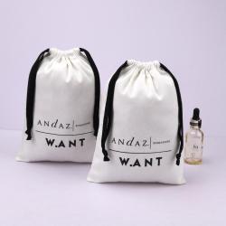 Custom Logo Printing Recycled Brush Canvas Dust Bag For Packaging Handbag Luxury Drawstring Canvas Shopping  Dust Pouch