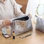 Argyle lattice PU Scrub Makeup Bag Wholesale portable travel Hand toiletry Bag storage Cosmetic bags