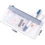 Gelory Multifunctional Pen Holder Clear Pencil Case Teens Portable Stationery Organizer Pencil Pouch with Zipper