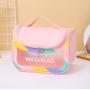 KBW319 Hot Wholesale PU Waterproof Transparent Cosmetic Toiletries Bag Portable Large Capacity Splicing Storage Bag