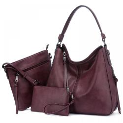 custom LOVEVOOK wholesale  3 pieces handbag set ladies hobo bags large shoulder bag low MOQ custom women hand bags