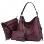 custom LOVEVOOK wholesale  3 pieces handbag set ladies hobo bags large shoulder bag low MOQ custom women hand bags
