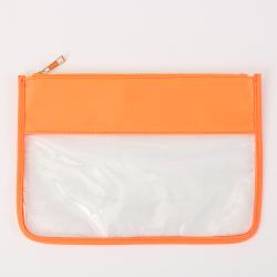 Custom Embroidery Letter Women Men Travel Toiletry Bag Flat PVC Zipper Bag Makeup Storage Clear Cosmetic Organizer Flat Pouch
