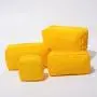 Stock RTS S M L XL Bright Yellow Quality Travel Waterproof Toiletry Organizer Portable Pencil Case For Girls Nylon Pouch Zipper