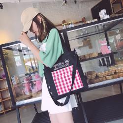 Wholesale 2024 New Simple Plaid Backpack Women Canvas Messenger One Shoulder Tote Bag