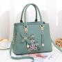 New Style Fashion Woman's Handbag High Capacity Embroider One Shoulder Bag Soft Leather Simple Middle Age Borsa Mother's Bag