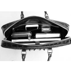 Sacoche Homme Real Crocodile Skin Leather Designer Classic Durable Laptop Business Briefcase Mens Side Messenger Shoulder Bags