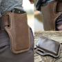 Belt Bags For Men Phone Pocket Retro Genuine Cowhide Mountaineering Bag Crazy Horse Leather Man Small Waist Pack