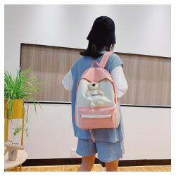 ZR325 2023 New Fashion Korean Canvas Original Sufeng Student Cartoon Cute Little Bear Backpack Schoolbag