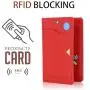 Customized Wallets Front Pocket Minimalist Leather Slim Wallet RFID Blocking Credit Card Case with ID Window
