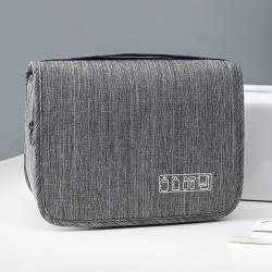 Men and women on business trips carry large capacity toiletries that can be hung for dry and wet separation